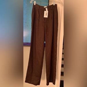 dissh chocolate, brown linen pants